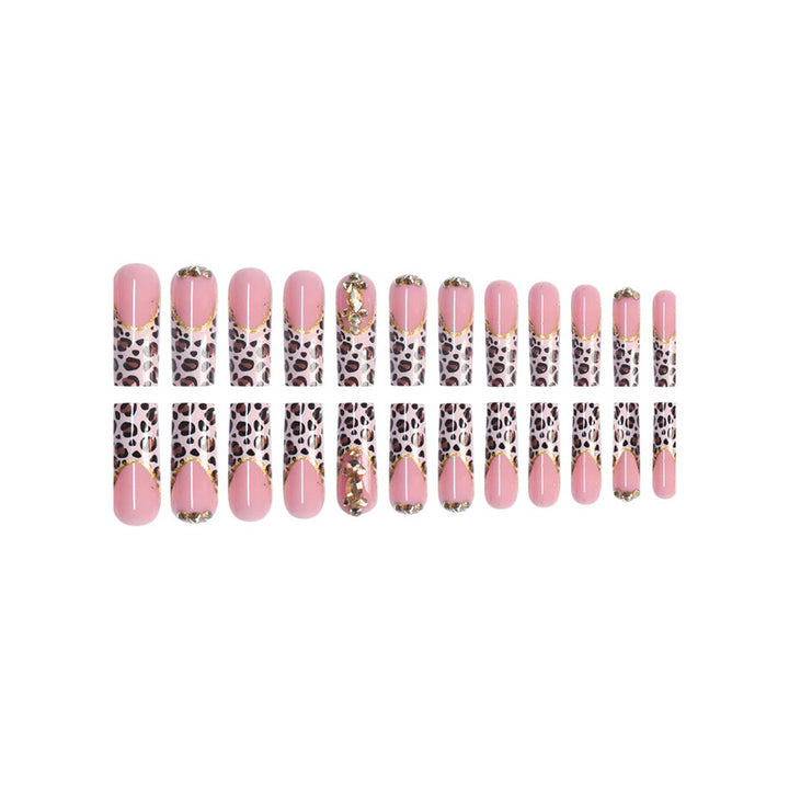 Decorative Stiletto Press-On Nails with Gold Accents Stornfield