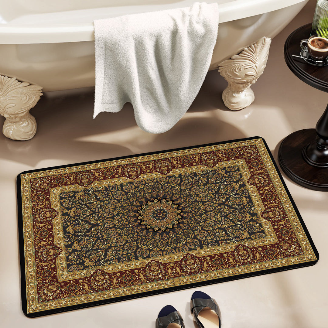 Vintage Floral Design Bath Mat Stornfield