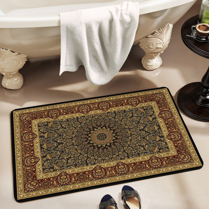 Vintage Floral Design Bath Mat Stornfield
