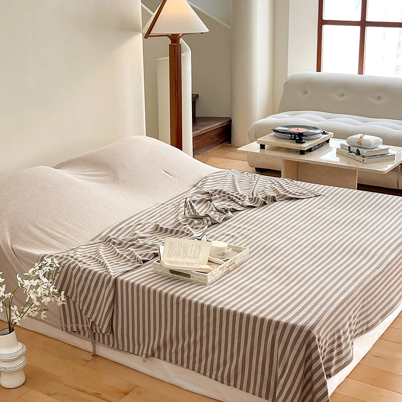 Women's living room blanket made of high-quality cotton with fine stripes Stornfield