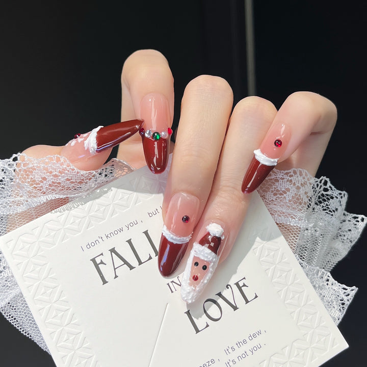 Festive Character-Themed Press-On Nail Art Stornfield