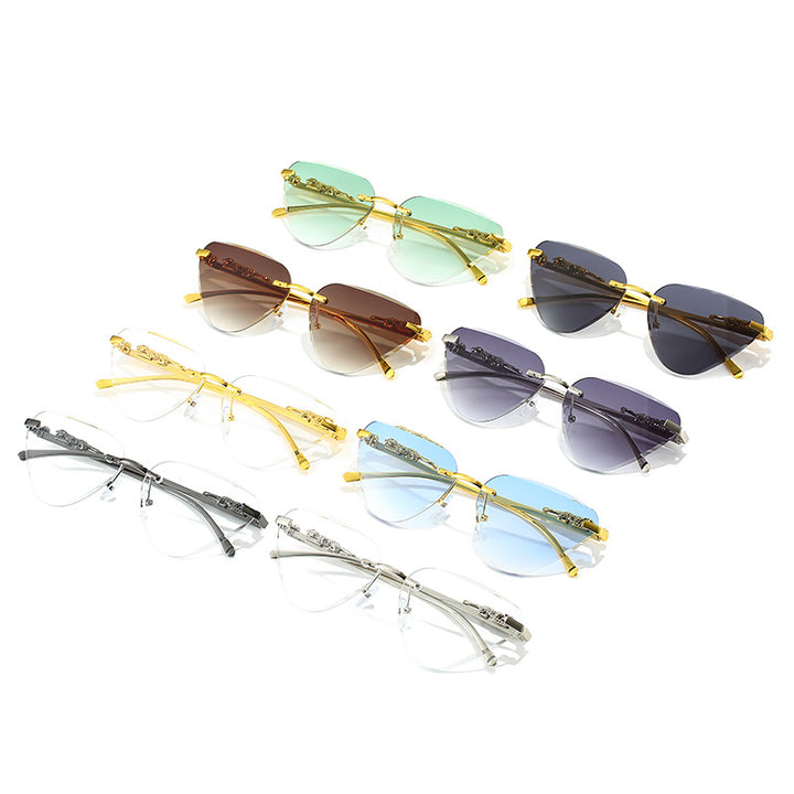 Women's Designer Sunglasses with Creative, Triangular Frame and Elegant Gold Accents Stornfield