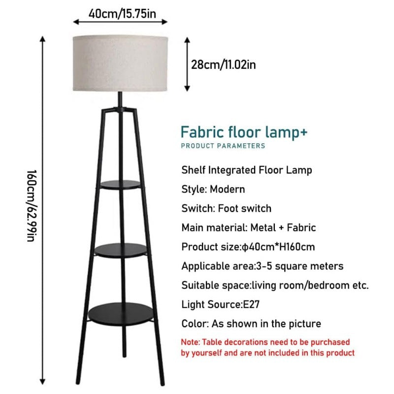 Modern Minimalist Floor Lamp with Storage Shelves