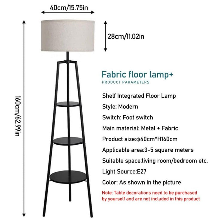 Modern Minimalist Floor Lamp with Storage Shelves