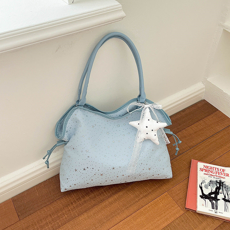 Star-Embellished Handheld Tote
