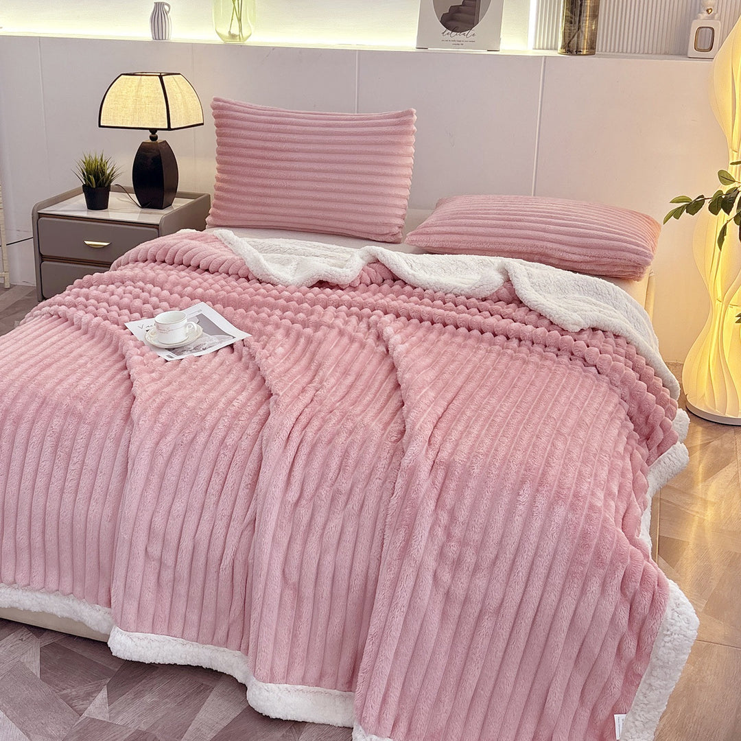 Luxurious Plush Stripe Fleece Blanket