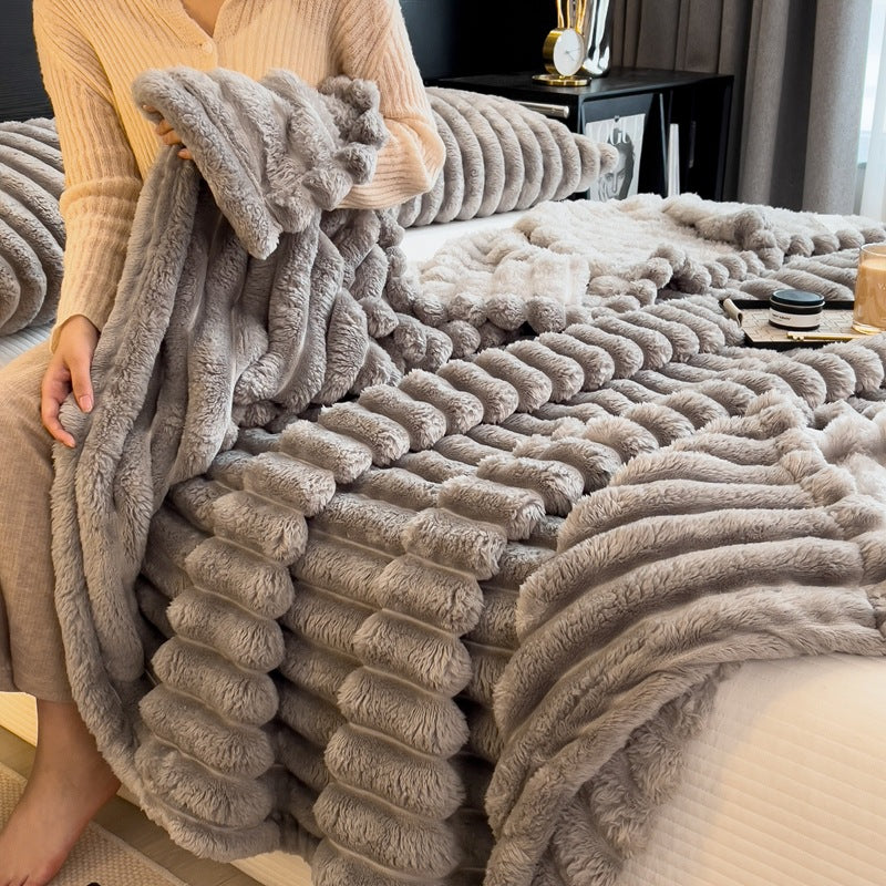 Plush Textured Throw Blanket