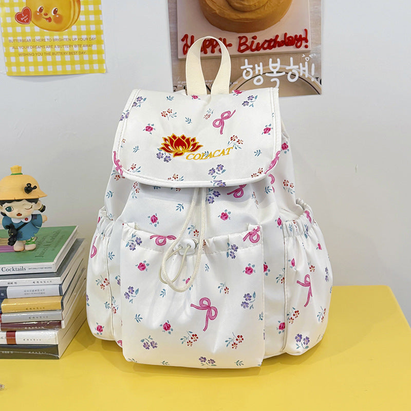 Floral-Embellished Drawstring Backpack Stornfield