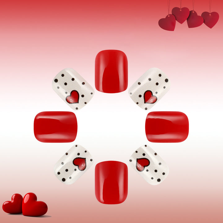 Heart-Embellished Press-On Nail Set Stornfield 1787543006