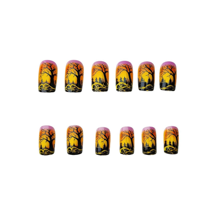 Artificial nails with winter dried flower design Stornfield