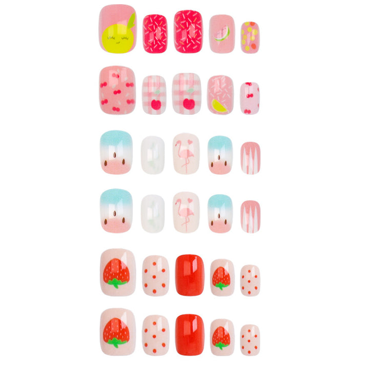 Nail art set with playful flamingo and stripe patterns Stornfield