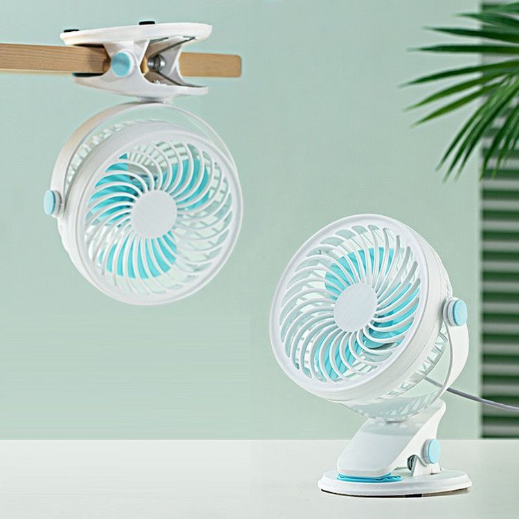 Unisex portable table fan with rechargeable battery and clip mount tiltable fan head Stornfield