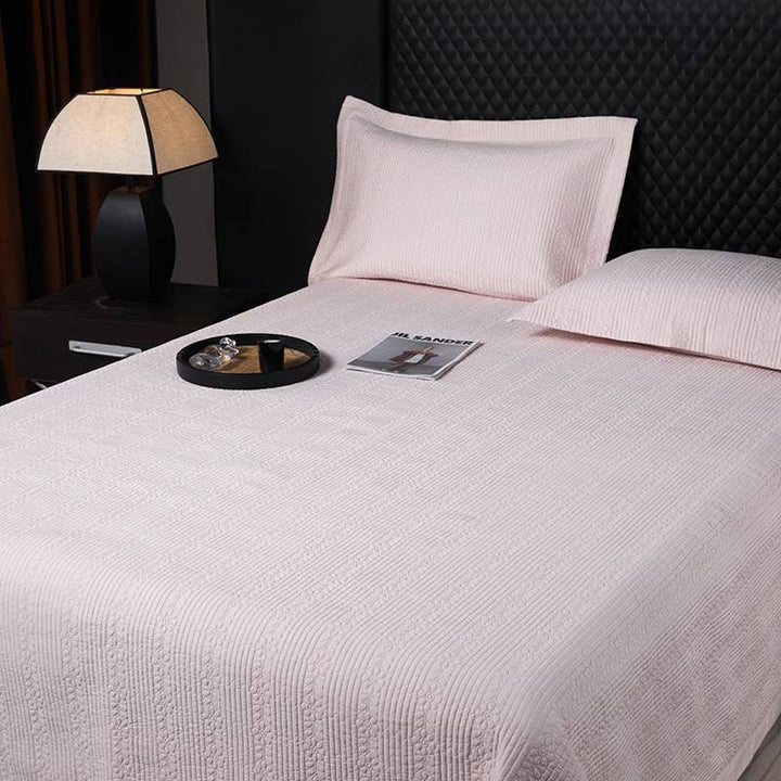 Lightweight Quilted Matelassé Bed Coverlet Set with Pillowcases