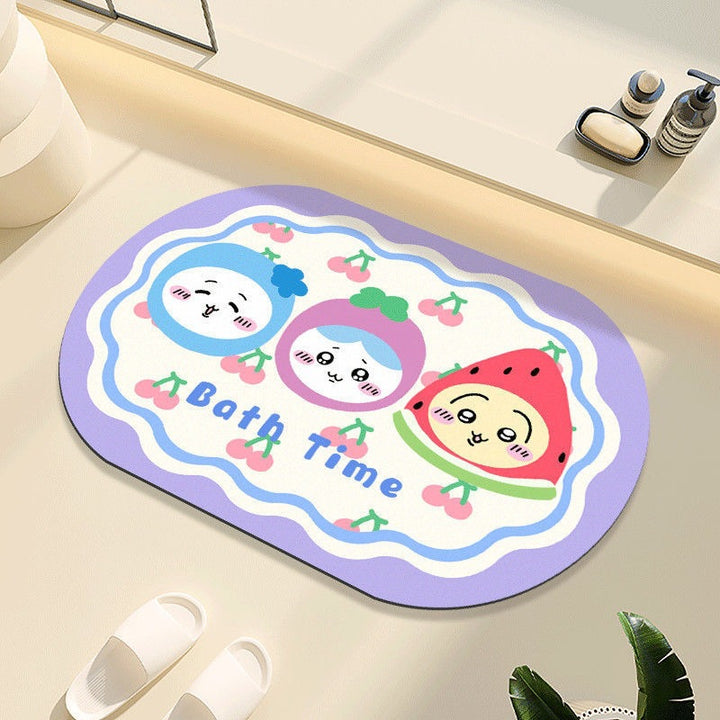 Cartoon-Themed Absorbent Bath Mat