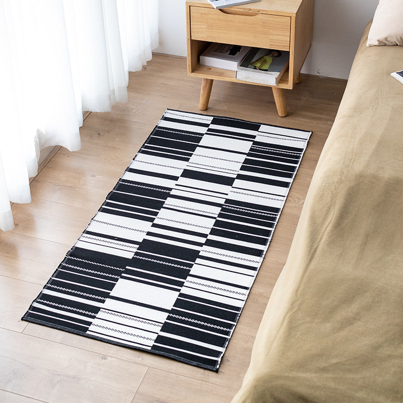 Flat-woven kitchen runner with modern striped pattern and easy-care cotton blend Stornfield