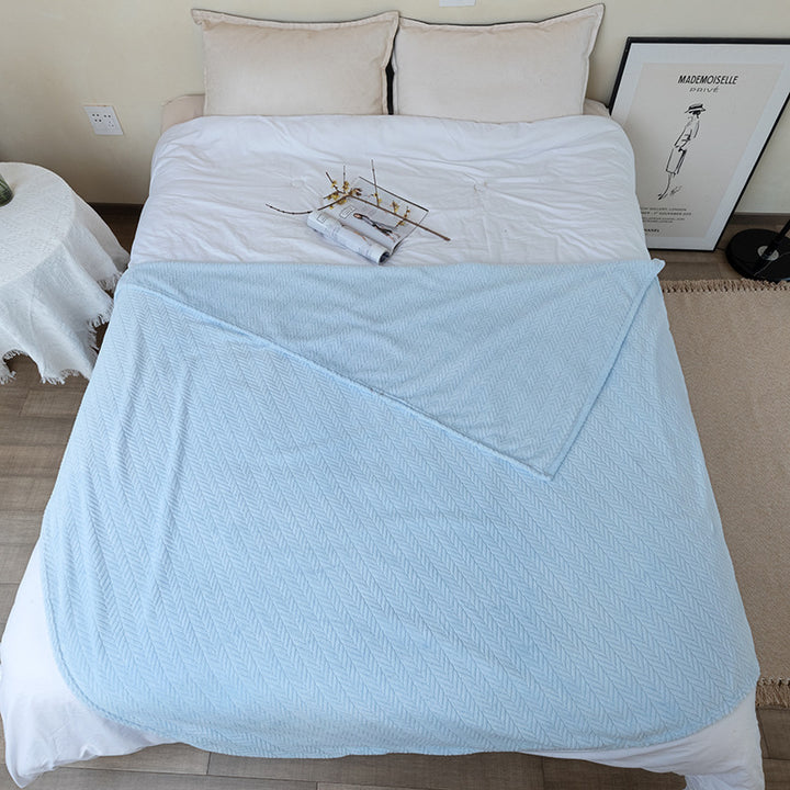 Women Cozy Reversible Blanket with Cable Pattern Stornfield
