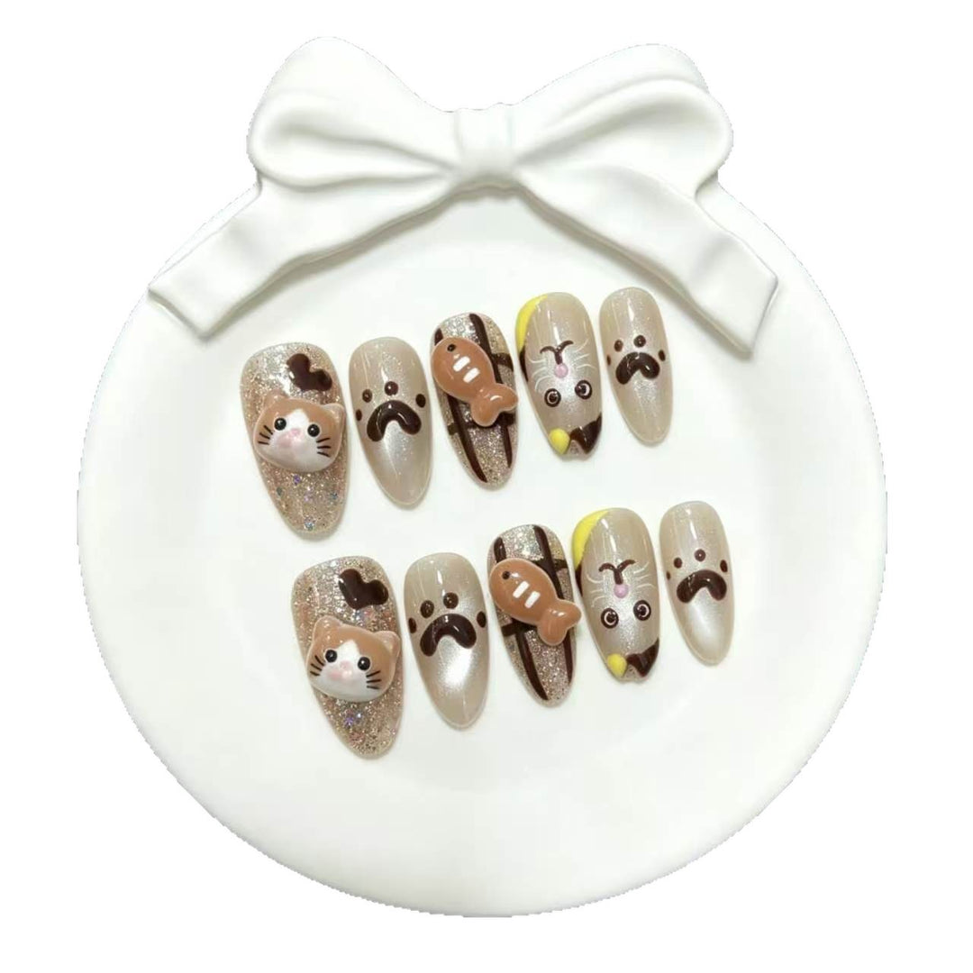 Whimsical Animal-Themed Press-On Nail Set