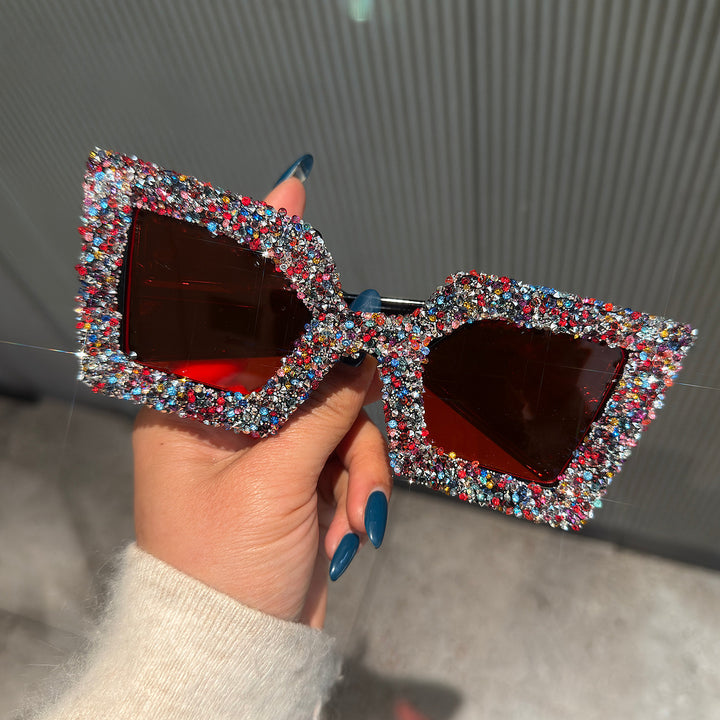 Ladies Glamorous Statement Sunglasses with Rhinestone-Embellished Frame Stornfield