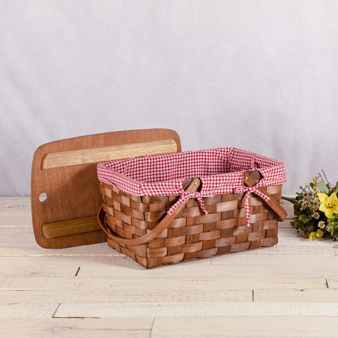 Women's basket with beautiful checked fabric lining Stornfield