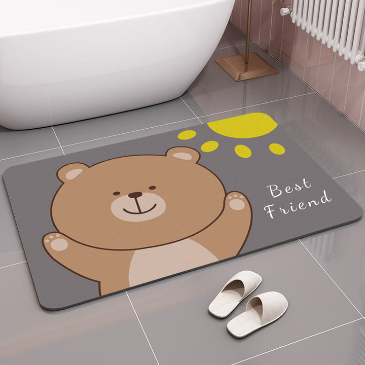 Cute Bear-Themed Bath Mat