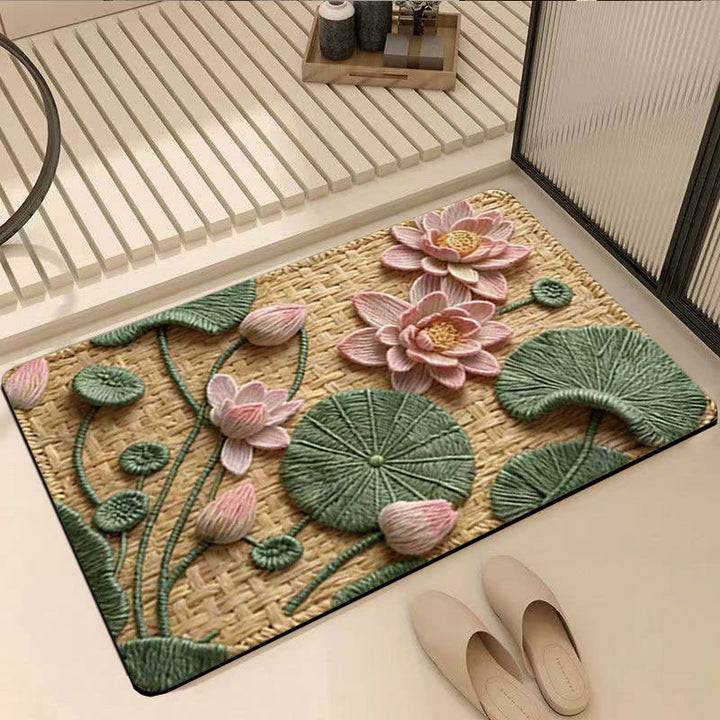 Decorative Lotus Water Lily Bath Mat