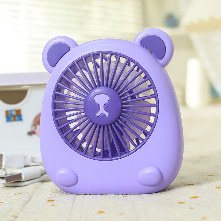 Ladies Portable Hand Fan with Creative Bear Design Stornfield
