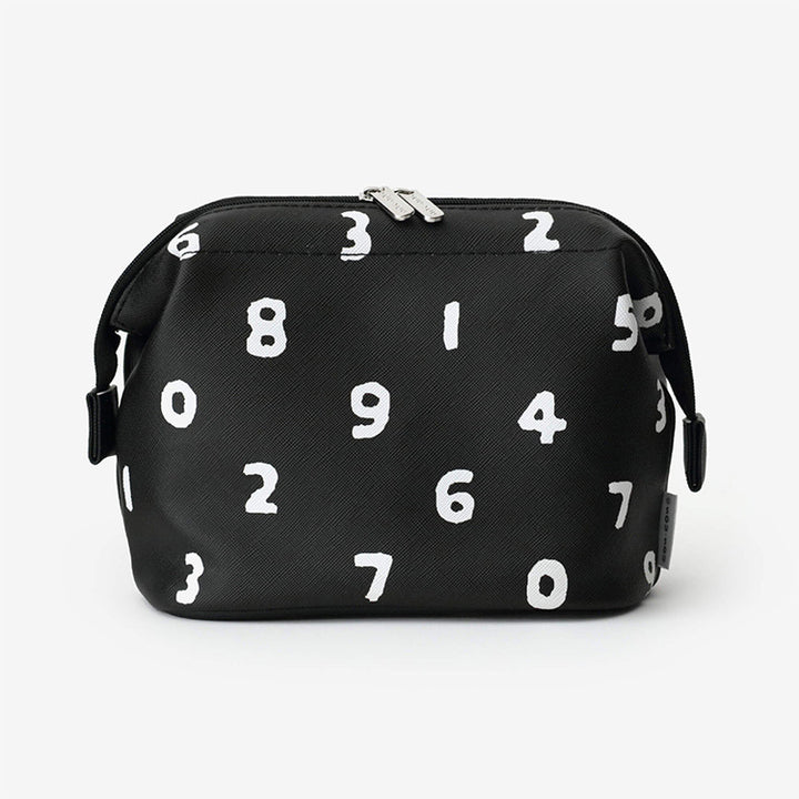 Decorative Number Print Cosmetic Bag