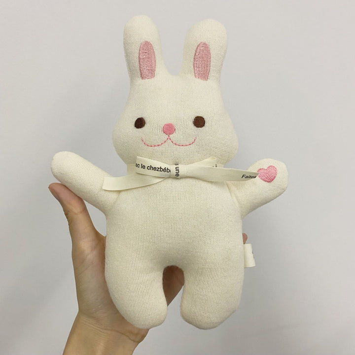 Linen Polka-Dot Floppy-Ear Bunny Doll