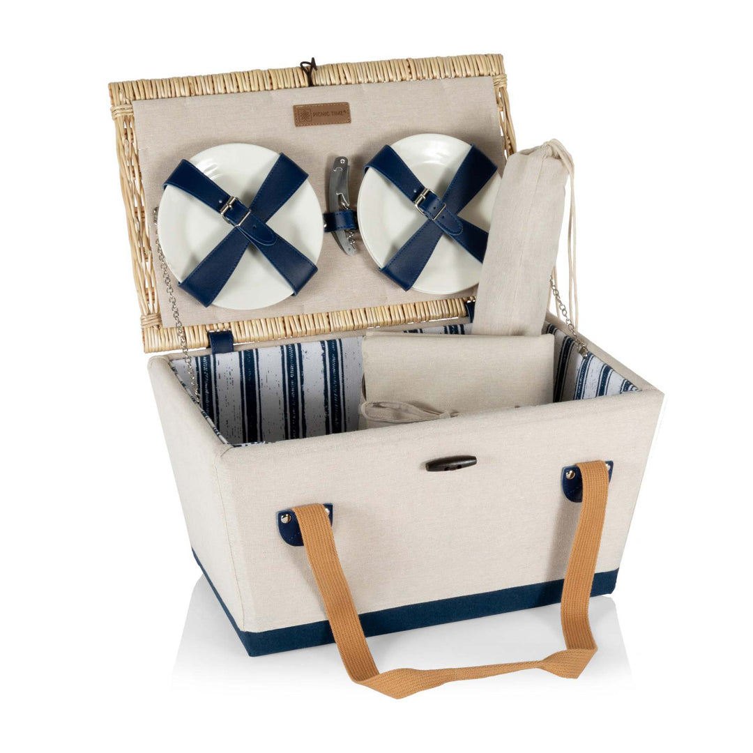 Ladies picnic basket with integrated crockery set and insulated inner pocket Stornfield