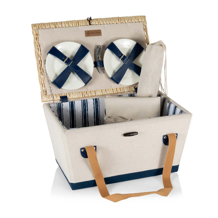 Ladies picnic basket with integrated crockery set and insulated inner pocket Stornfield