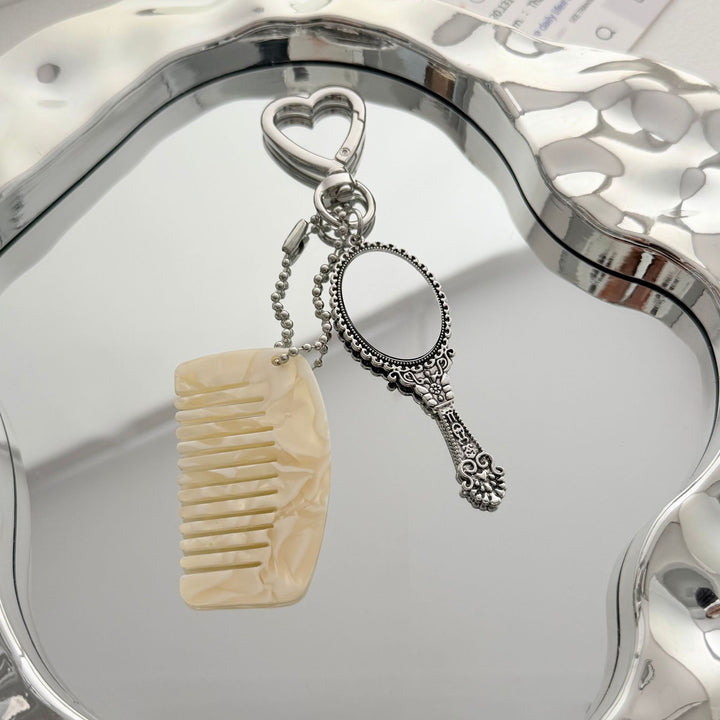 Charming Compact Mirror and Comb Keychain Stornfield