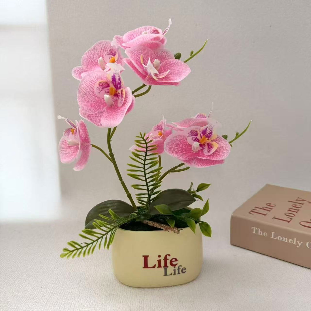 Decorative Faux Orchid Plant Arrangement
