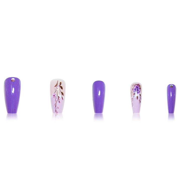 Elegant Floral 3D Press-On Nail Extensions Stornfield