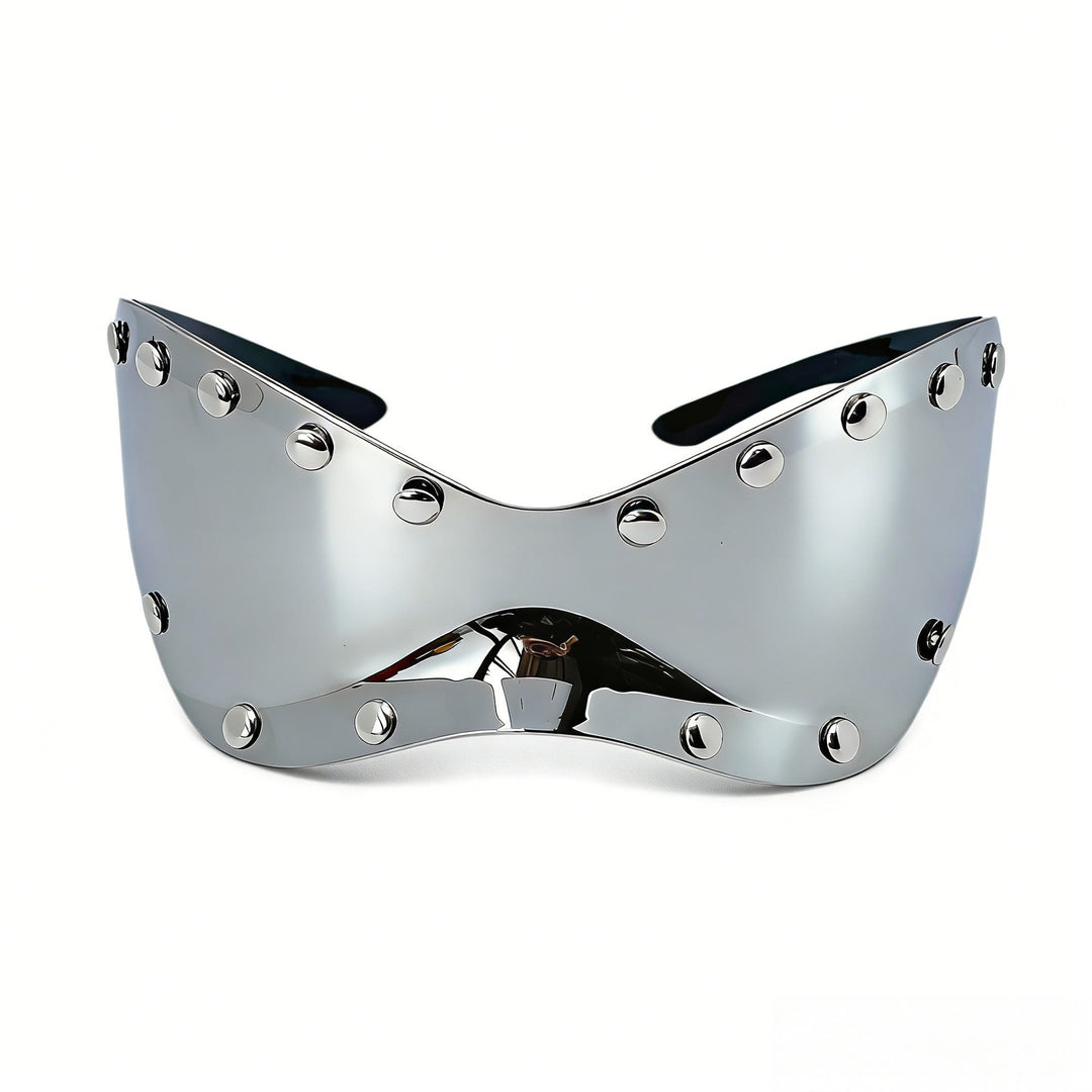 Women's futuristic designer sunglasses with decorative metal elements Stornfield