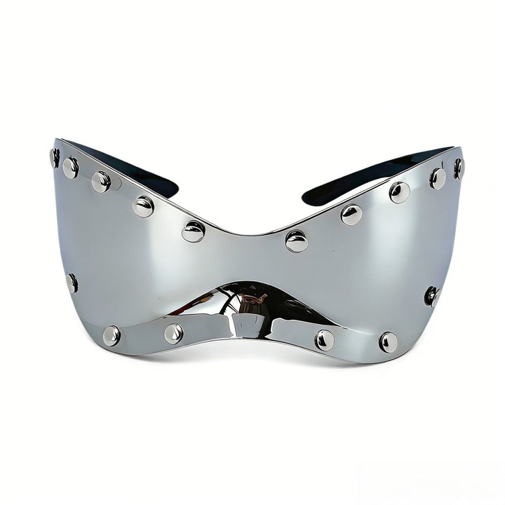 Women's futuristic designer sunglasses with decorative metal elements Stornfield