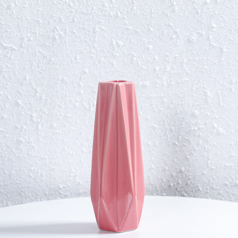 Geometric Faceted Ceramic Flower Vase Stornfeild