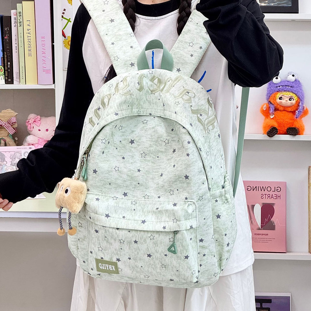 Stylish Star-Embellished Corduroy Backpack Stornfield