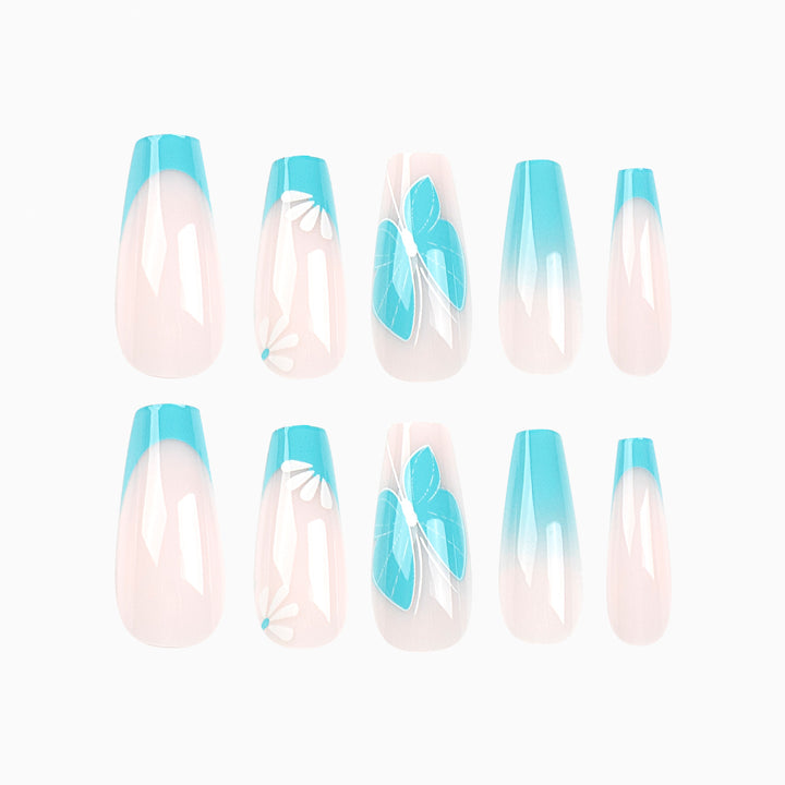 Artful nail art with ombre and flower decorations Stornfield