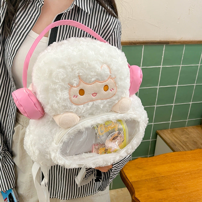 Plush backpack with transparent viewing window Stornfield