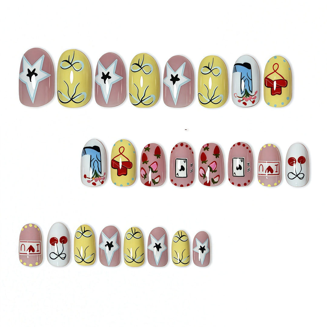 Thematic Hand-Painted Nail Art Extensions Stornfield