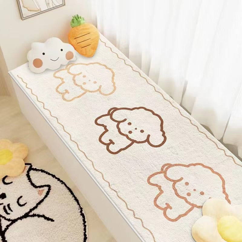 Plush Cartoon Dog-Themed Bath Mat