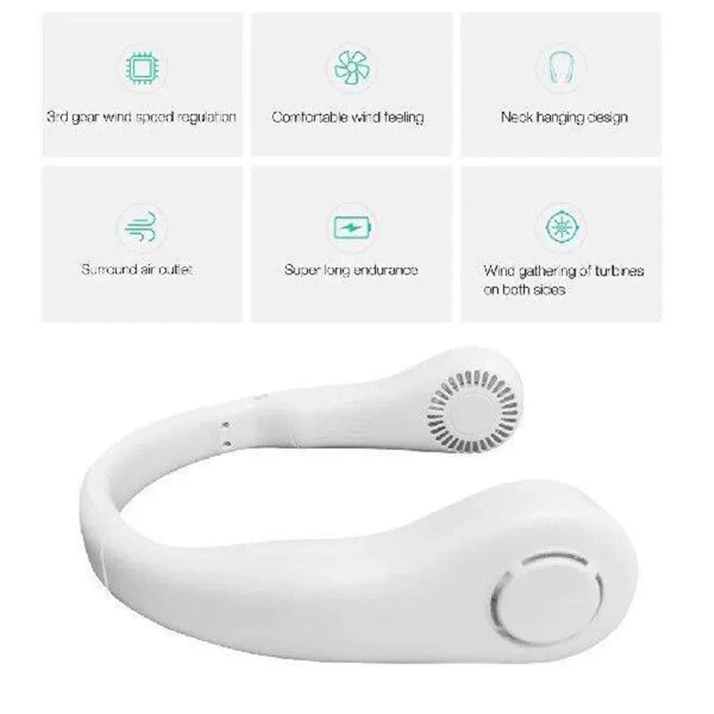 Unisex One Size Ergonomic U-Shape Portable Neck Cooling Fan with Bladeless Airflow Stornfield