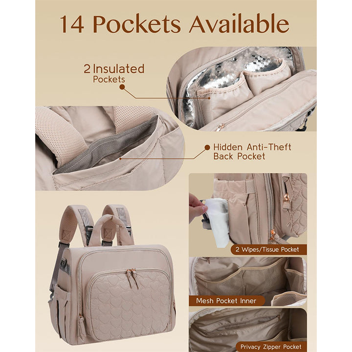 Multifunctional diaper bag with ergonomic shoulder straps Stornfield