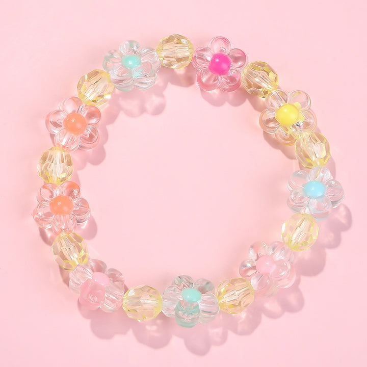 Friendship bracelet with colorful flower motifs Stornfield