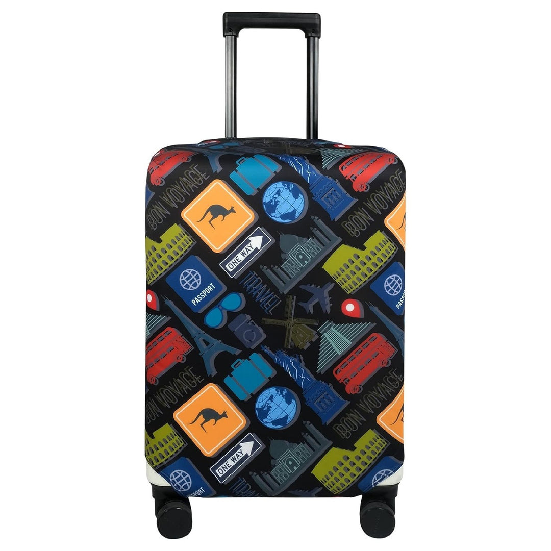Unisex non-elastic suitcase cover with mandala motif, stretch protective cover for telescopic handle and wheels Stornfield