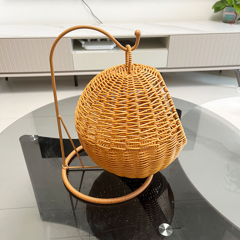 Women's Round Braided Basket with Stand Stornfield