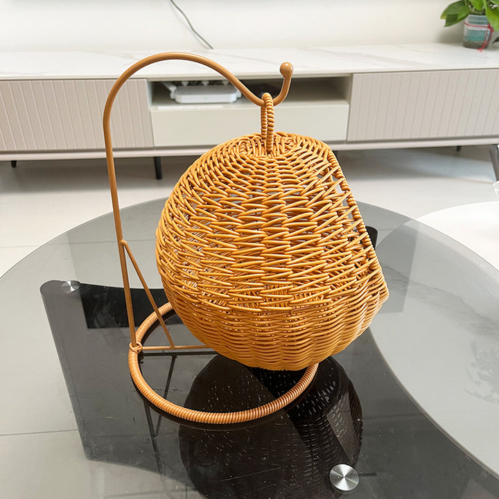 Women's Round Braided Basket with Stand Stornfield