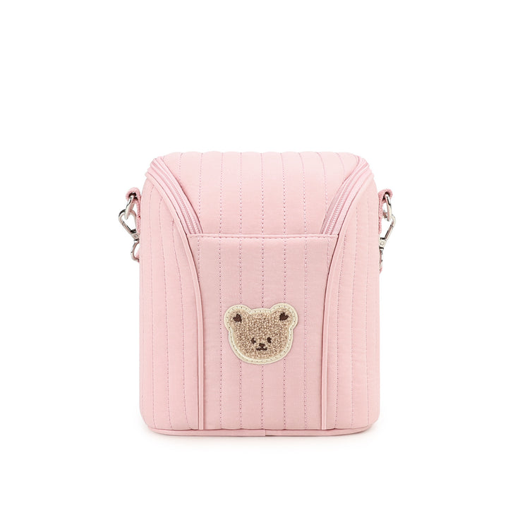 Fashionable Shoulder Bag with Quilted Design and Cute Bear Motif Stornfield