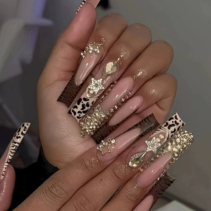 Decorative Long Press-On Nail Extensions Stornfield