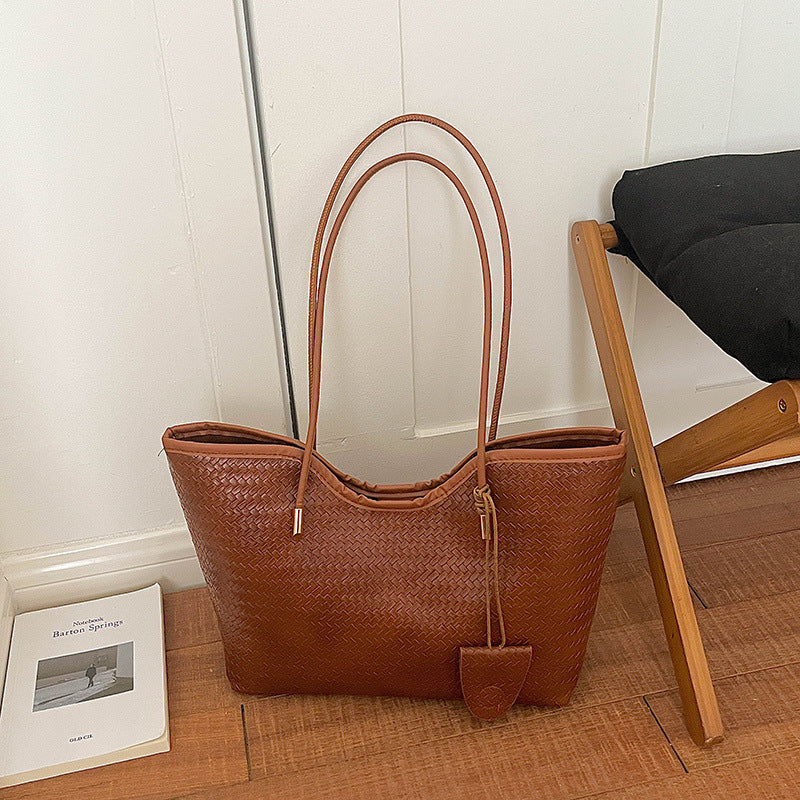 Woven Leather Tote Bag